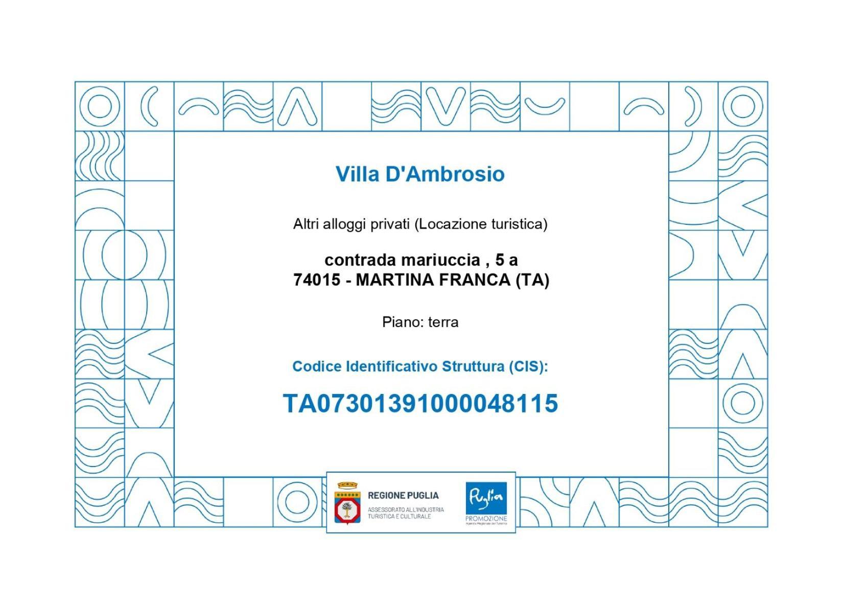 Villa D'Ambrosio Martina Franca Kültér fotó
